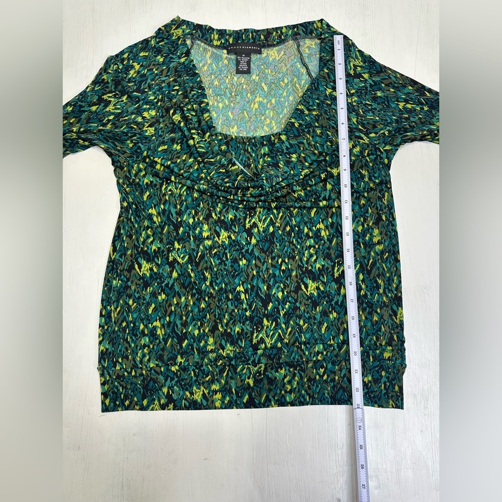 Grace Elements Women’s Medium Cowl Neck Long Sleeve Blouse Y2K Button Sleeve - Picture 4 of 8